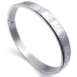 Roman numerals bangles in silver or gold